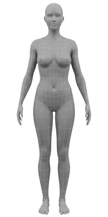 中等身高、体型匀称的女性 3D 虚拟形象